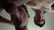 Horny amateur males share young ass in merciless homemade trio