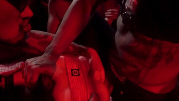 Horny men fuck their male slaves during gay orgy
