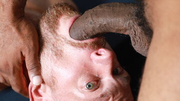 Bearded black man using all 10 inches on a submissive lad