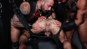 BDSM perverts with hairy chests screwing their boy toy