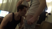 A couple of lads with big cocks are waiting in line