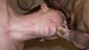 Cute blond lad gives a blowjob and gets banged by two lads