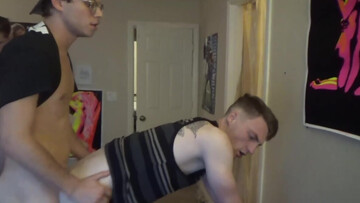Ginger with a pale body lets a couple of coeds run a train