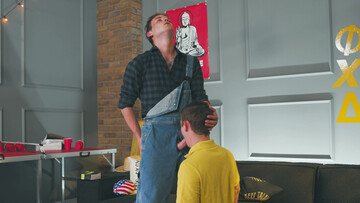 Horny boys share erotic kinks in a mind-blowing couch duo