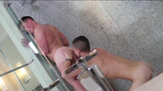 After the work out they are ready for oral sex in the shower