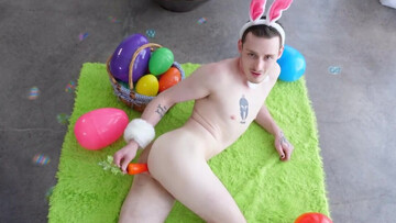 Bunny slut fucks a carrot and then gets ravaged