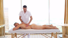 Footjob and freaky orgasms with a tight whore