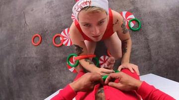 Twink with a great body sucks and fucks for Christmas