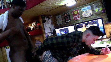 Dominant black man is going hard on a hot pale fellow