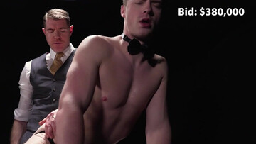 DILF wearing a dress playing with a submissive teen