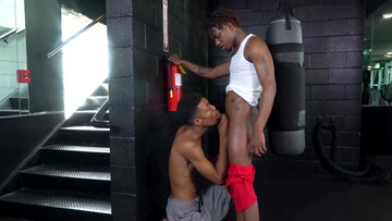 Gym buddies are riding and fucking in doggy style hard