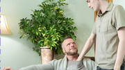 Muscular blonde manager fucks the new guy on his first day at the office