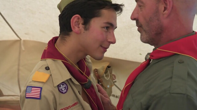 Twink gets ass fucked during camping by drill instructor