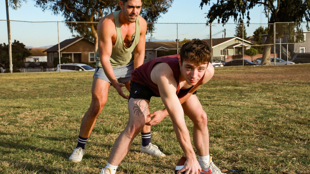 Hot lovers finish their outdoor training with a big fuck