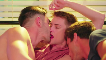 The weekend getaway includes a steamy three-way for them