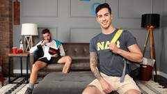 Steamy blokes use their enlarged dicks to fuck one another the hard way
