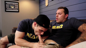 Frat slut with sexy tats getting fucked on all fours