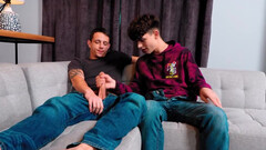 Male slut in a jock strap is having sex with his stepbro