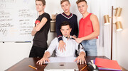 College boys share the classroom for something else than study