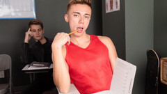 College boys share the classroom for something else than study