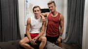 Steamy blokes share mind-blowing ass sex on a chair