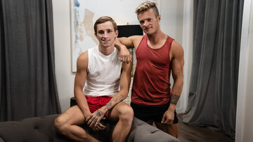 Steamy blokes share mind-blowing ass sex on a chair