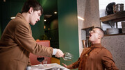 Steamy blokes get intimate at the restaurant in a flaming duo