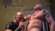 Muscular DILF gets roughly dominated in series bondage fetishes