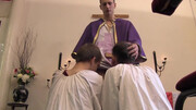 Priest enjoys naughty gay kinks with a pack of horny boys