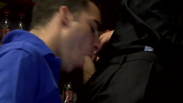Dudes fucking in the backroom with lots of sucking