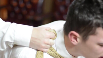 Mormon whore getting fuck-punished by his big dick daddy