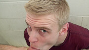 Blonde lover gives head and gets anal drilled while being taped