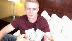 Blonde lover gives head and gets anal drilled while being taped