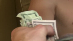 Blonde lover enjoys cash for sex after a serious teaser