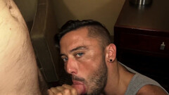 Naked gay lover gives perfect blowjob until the man fucks his ass