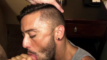 Naked gay lover gives perfect blowjob until the man fucks his ass