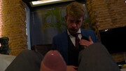 Bareback couch sex after a business talk for Gabriel Phoenix and JP Dubois