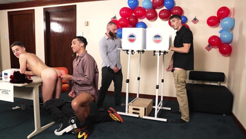 Civil duty and tight booty: group sex in a fun setting