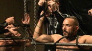 Helpless bearded freaks enjoying leather domination
