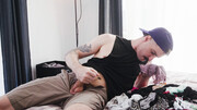 Tattooed dude is banging the submissive pervert raw