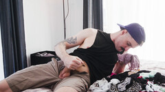 Tattooed dude is banging the submissive pervert raw