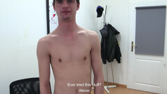 Cute dude with a round ass is fucked with a sex toy
