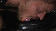 Intense beating and whipping for a male slave that craves cock in the ass