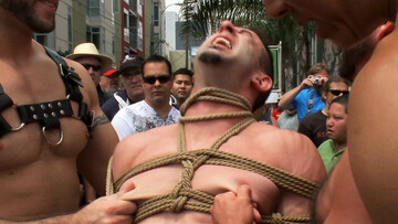 PUBLIC humiliation session for a jacked-up slave