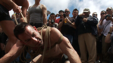 PUBLIC humiliation session for a jacked-up slave
