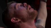 Gagged man lets the master throat the cock while he begs for more