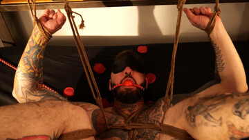 Obedient male lets both partner tear through his ass in a sexy maledom