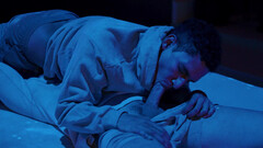 Bareback fucking with moody lighting and two hot men