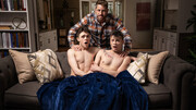 Skinny boyfriends involve hot DILF in their homemade sex play
