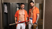 Muscular baseball players share something else in their intimate duo